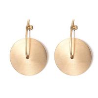 Stainless Steel Matte Circle Statement Earrings  EX2-14
