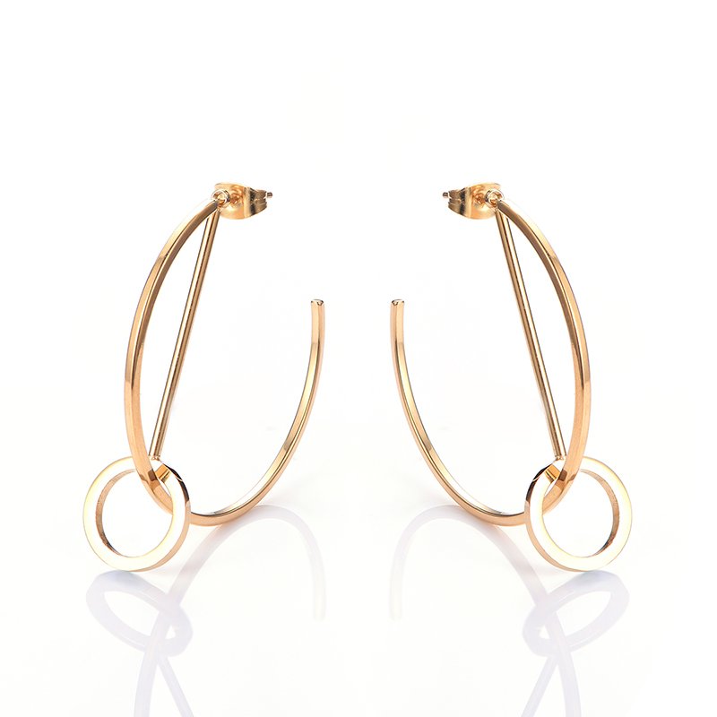 18k Gold Plated Stainless Steel Cuff Hoop Earrings  EX2-12