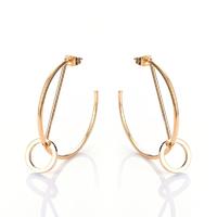 18k Gold Plated Stainless Steel Cuff Hoop Earrings  EX2-12