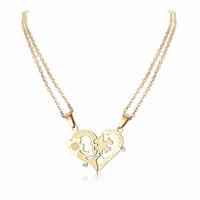 Four Leaf Clover Heart Stainless Steel Necklace  NX2-01
