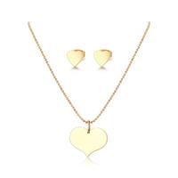 Shining Gold Stainless Steel Heart Jewelry Set  SX2-134