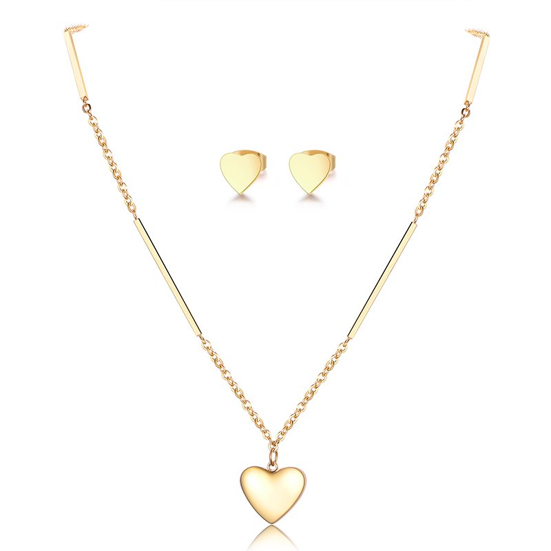 Stainless Steel Heart Shape Shining Jewelry Set  SX2-126