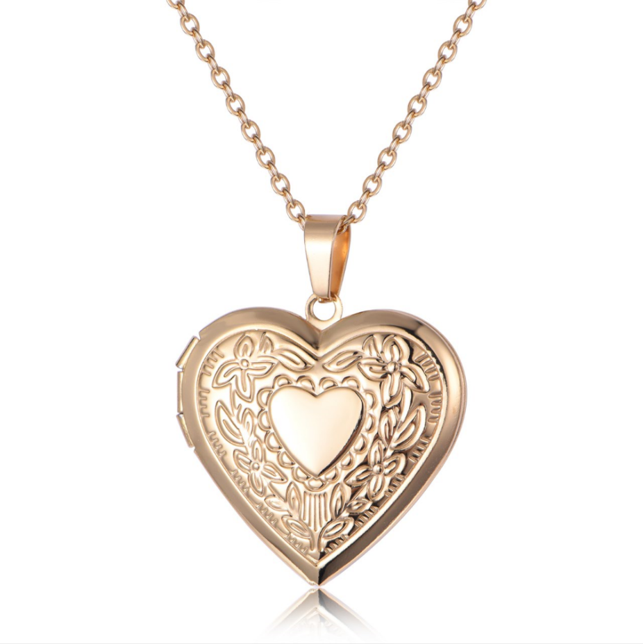 Fashion 18K Gold Stainless Steel Heart Shape Locket Pendant Necklace ND6-13