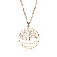 Unique 18K Gold Plated Stainless Steel Tree Of Life Pendant Necklace ND6-03
