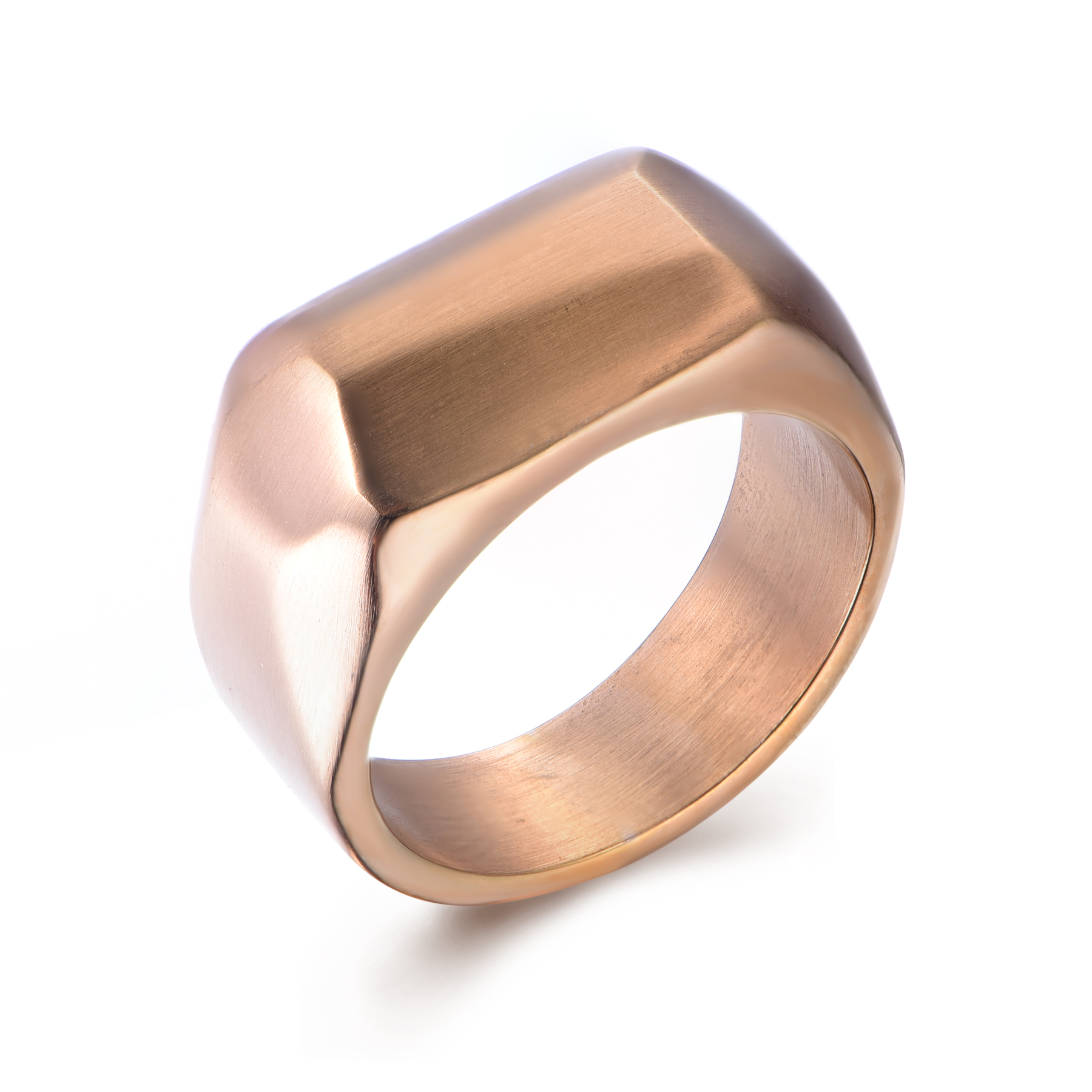 High Quality Rose Gold Plated Stainless Steel Shining Ring RH5-31