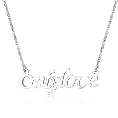Wholesale High Polished Stainless Steel Only Love Letter Necklace NL7-02