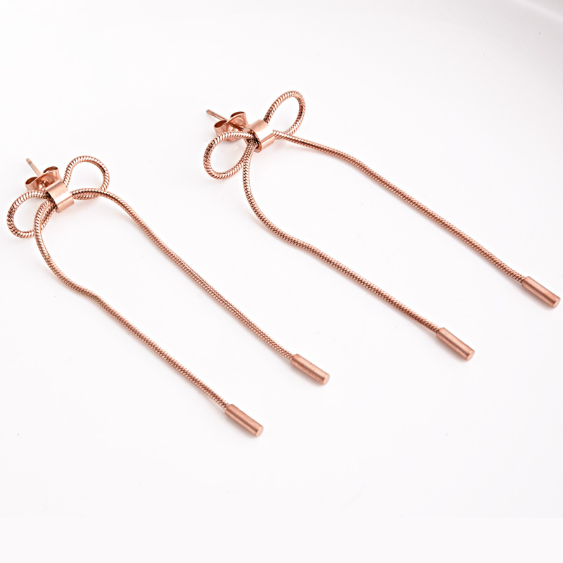 Newest Design Stainless Steel Minimalist Bow-knot Stud Earrings S4330