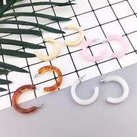 Women Four Color 5mm Thick Acetate Hoop Earrings E10