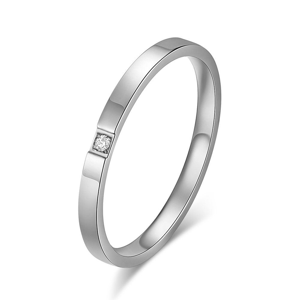 Classic Stainless Steel Zircon Jewelry Ring JZ201