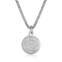 Wholesale Sports Stainless Steel Punk Style Coin Pendant With Cross DZ173-3