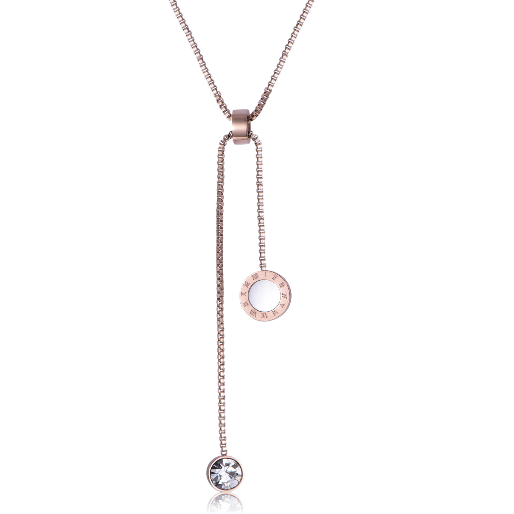 Stainless Steel Zircon Shell Chain Necklace NR7-10