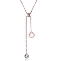 Stainless Steel Zircon Shell Chain Necklace NR7-10