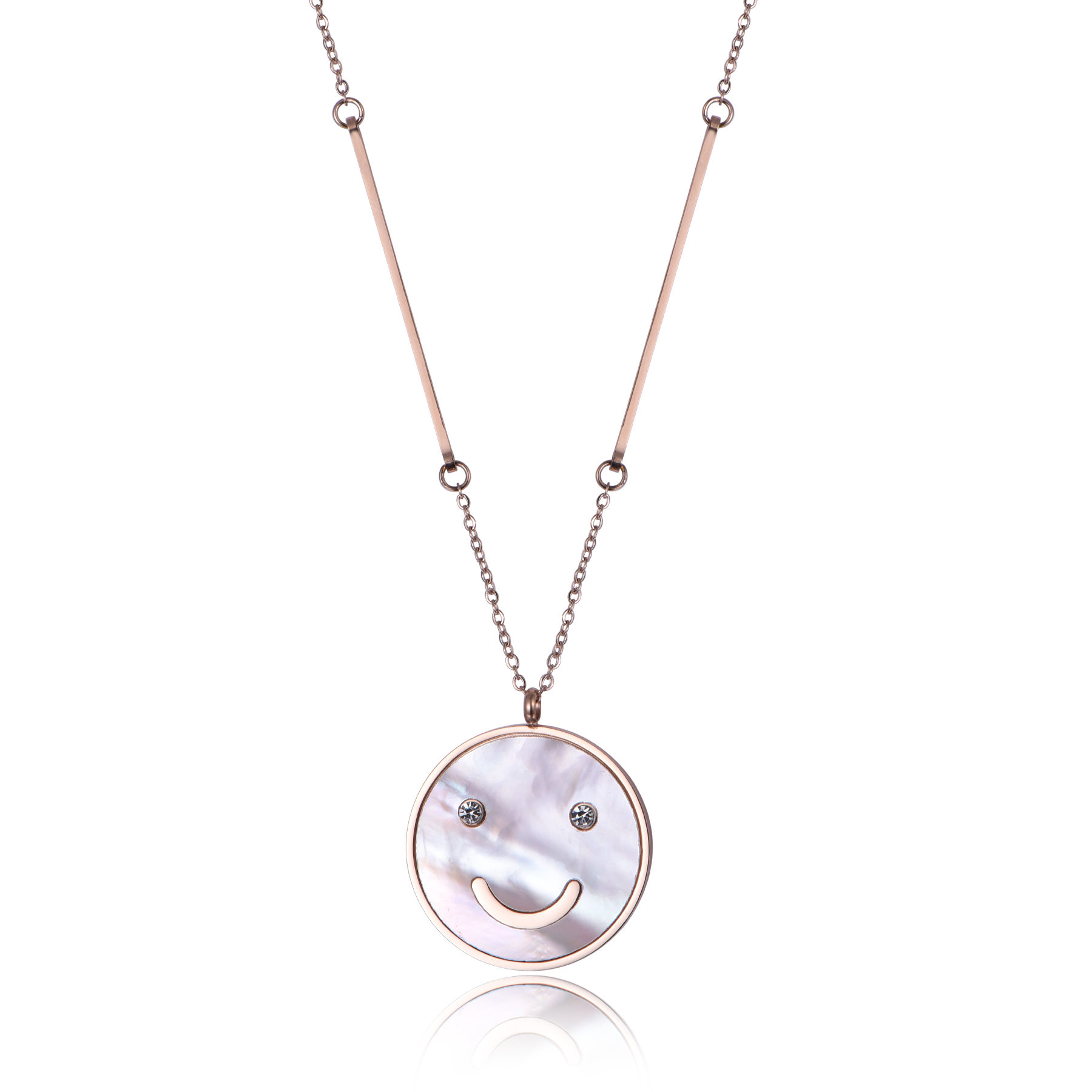 Stainless Steel Shell Laughing Face Necklace For Gift NR7-19