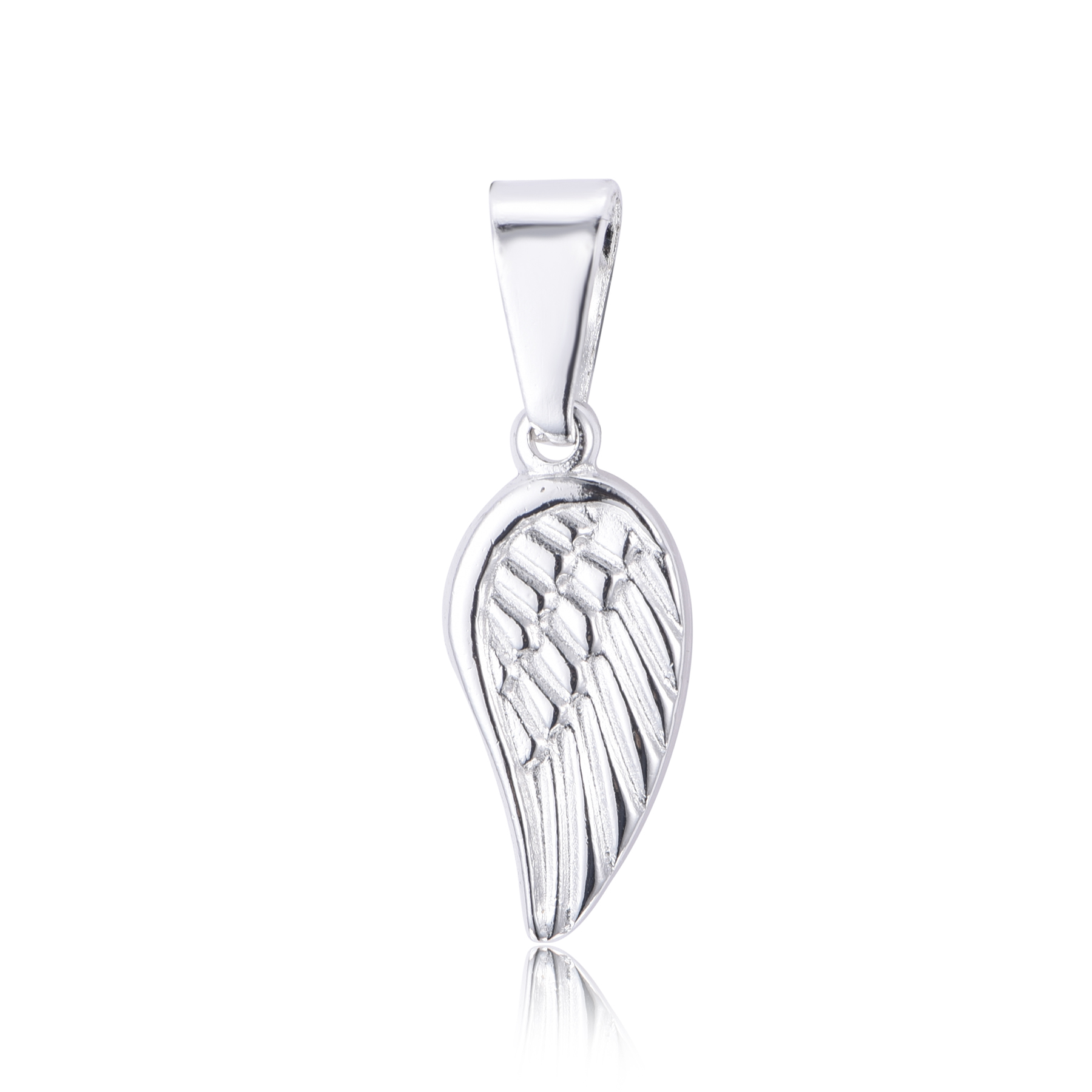 Dainty Silver Plated Stainless Steel Angel Wing Pendant PL7-09