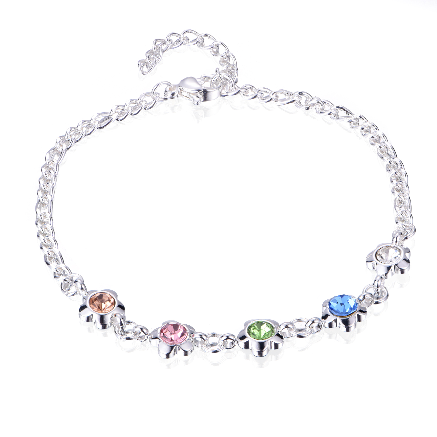 Customized Stainless Steel Colorful Zircon Jewelry Bracelet BL7-16