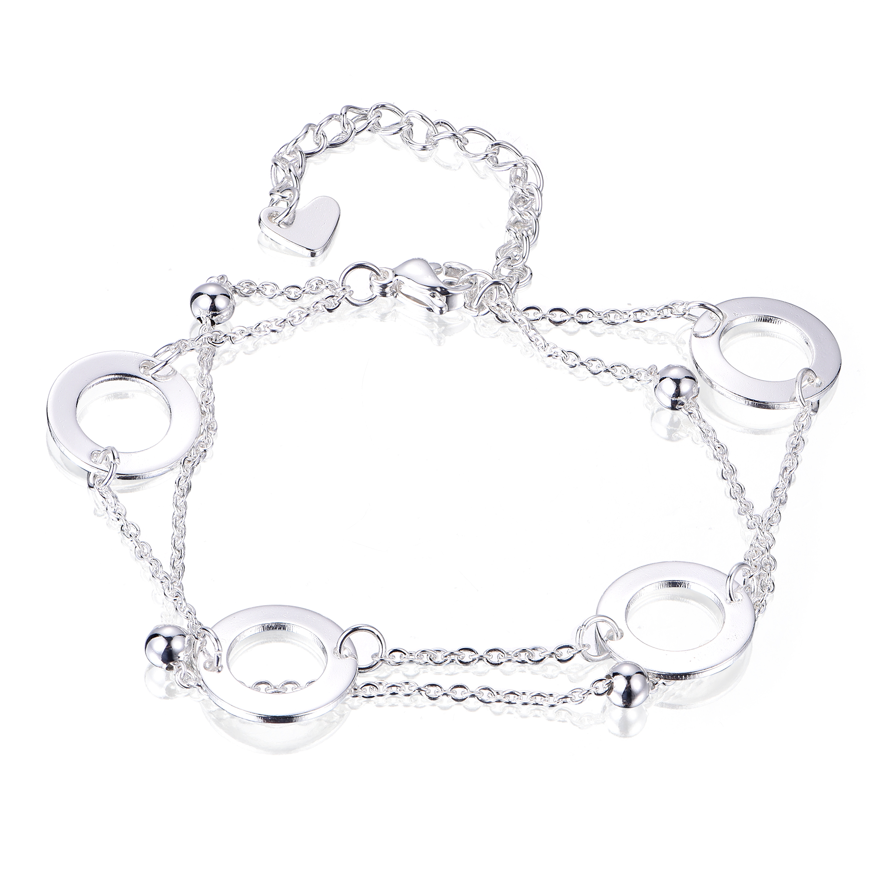 Fashion Stainless Steel Circle Layered Bracelet Personalized BL7-17
