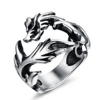 High Quality Wholesale Men Stainless Steel Dragon Ring GJ397
