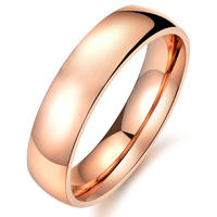 Stainless Steel High Polished Rose Gold Minimalist Ring GJ424
