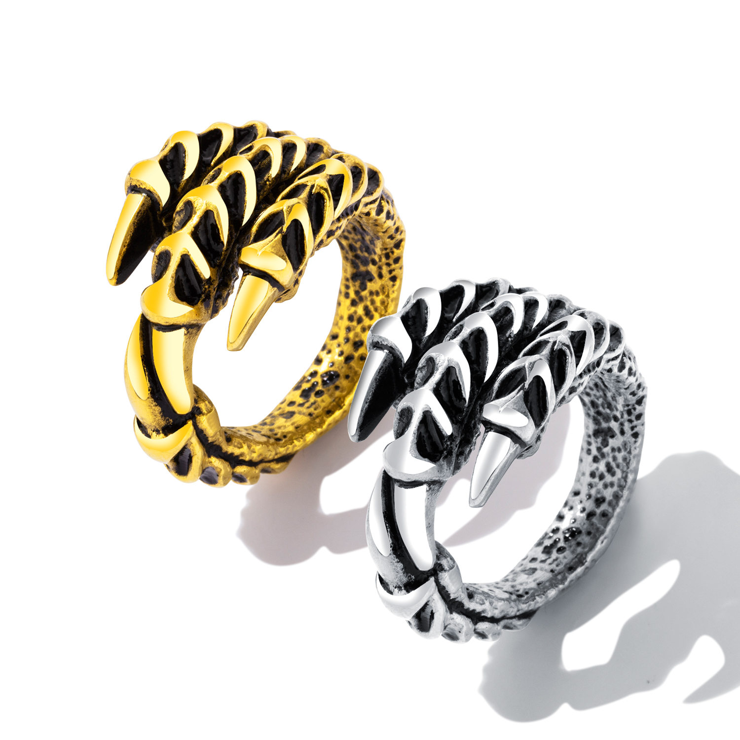 Stainless Steel Men Punk Gold Plated Claw Ring GJ627