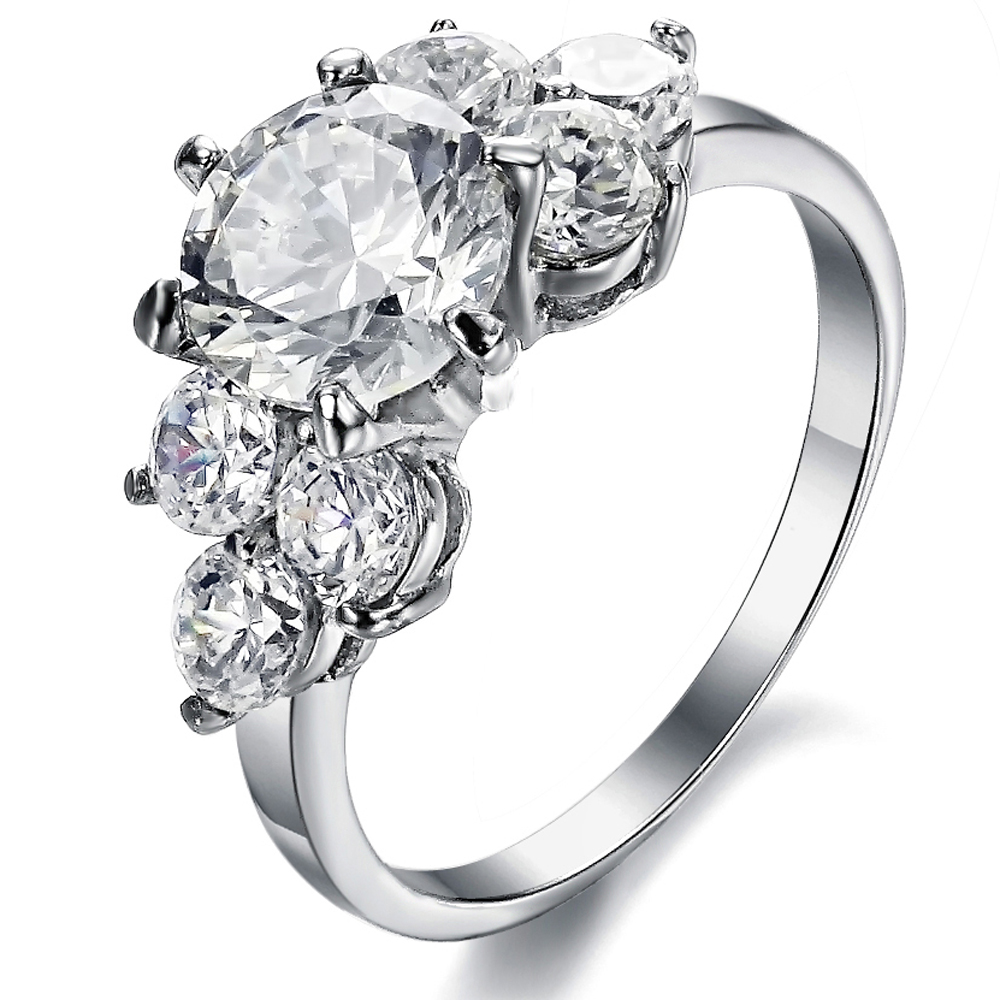 Fine Jewelry Stainless Steel Zircon Engagement Ring GJ4418