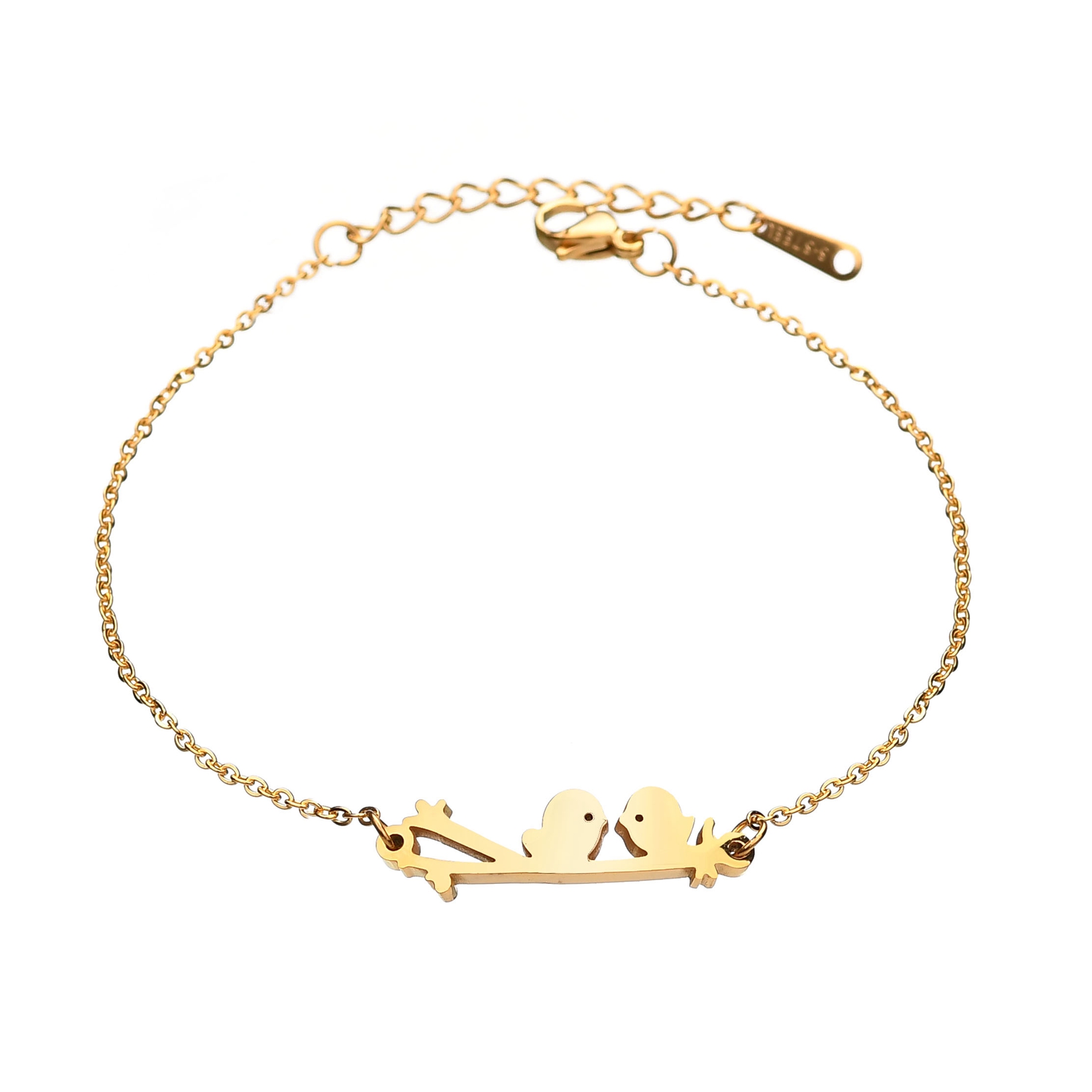 Dainty 18K Gold Stainless Steel Lovely Bird Bracelet For Women B212
