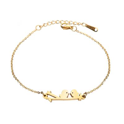 Dainty 18K Gold Stainless Steel Lovely Bird Bracelet For Women B212