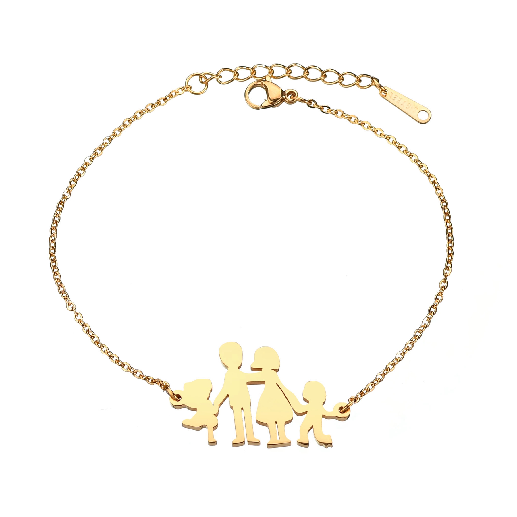 18K Gold Stainless Steel Dainty Warm Family Adjustable Jewelry Bracelet B232