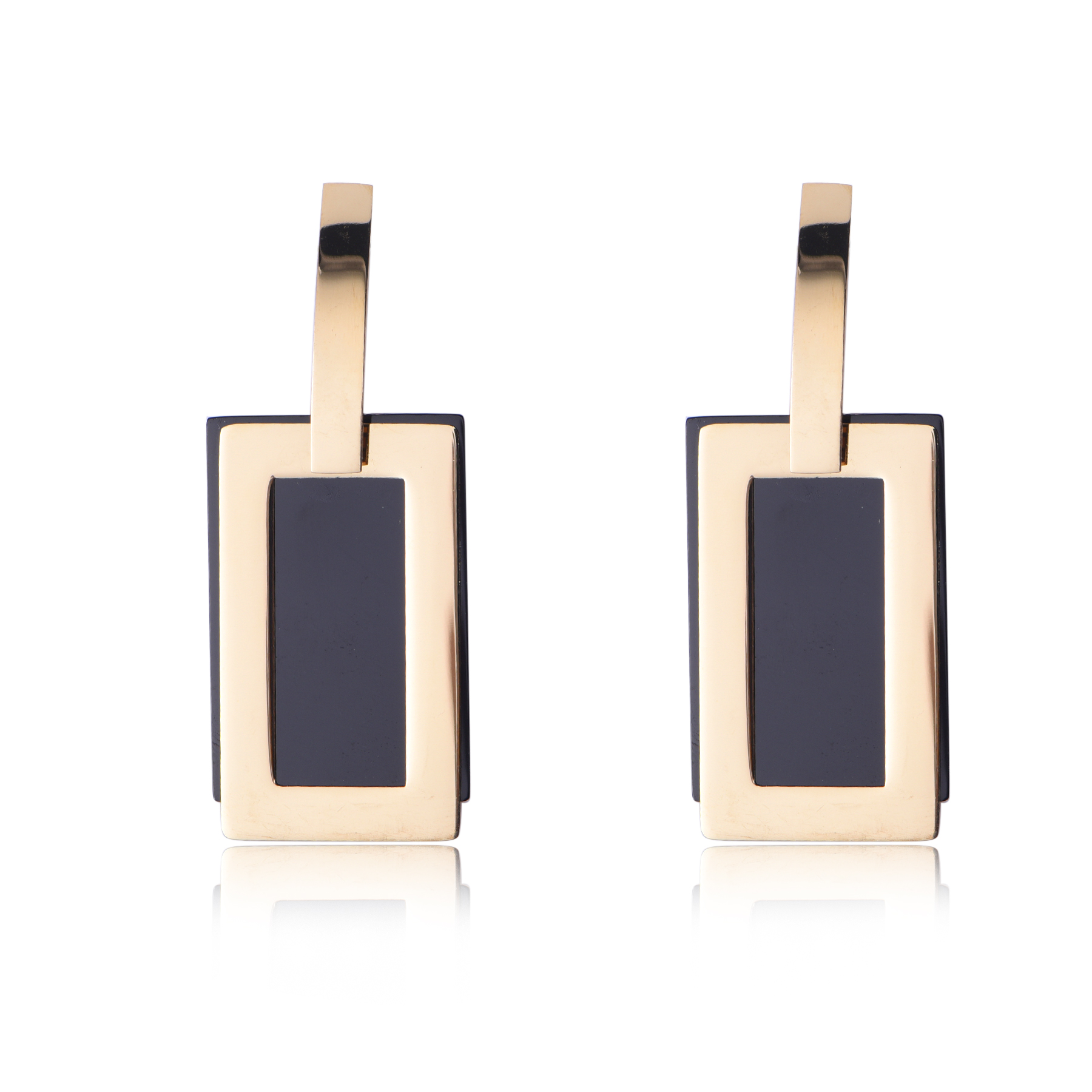 Geometric Stainless Steel Jewelry Gold Rectangle Earrings ER7-28