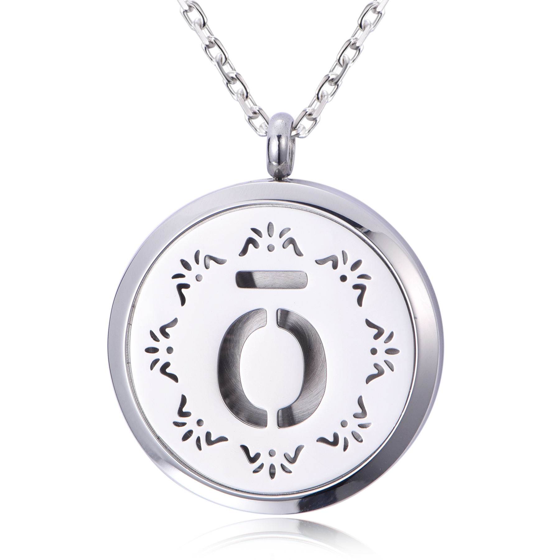 Fashion Stainless Steel Snowflake Essential Oil Diffuse Locket Pendant Necklace NH9-02