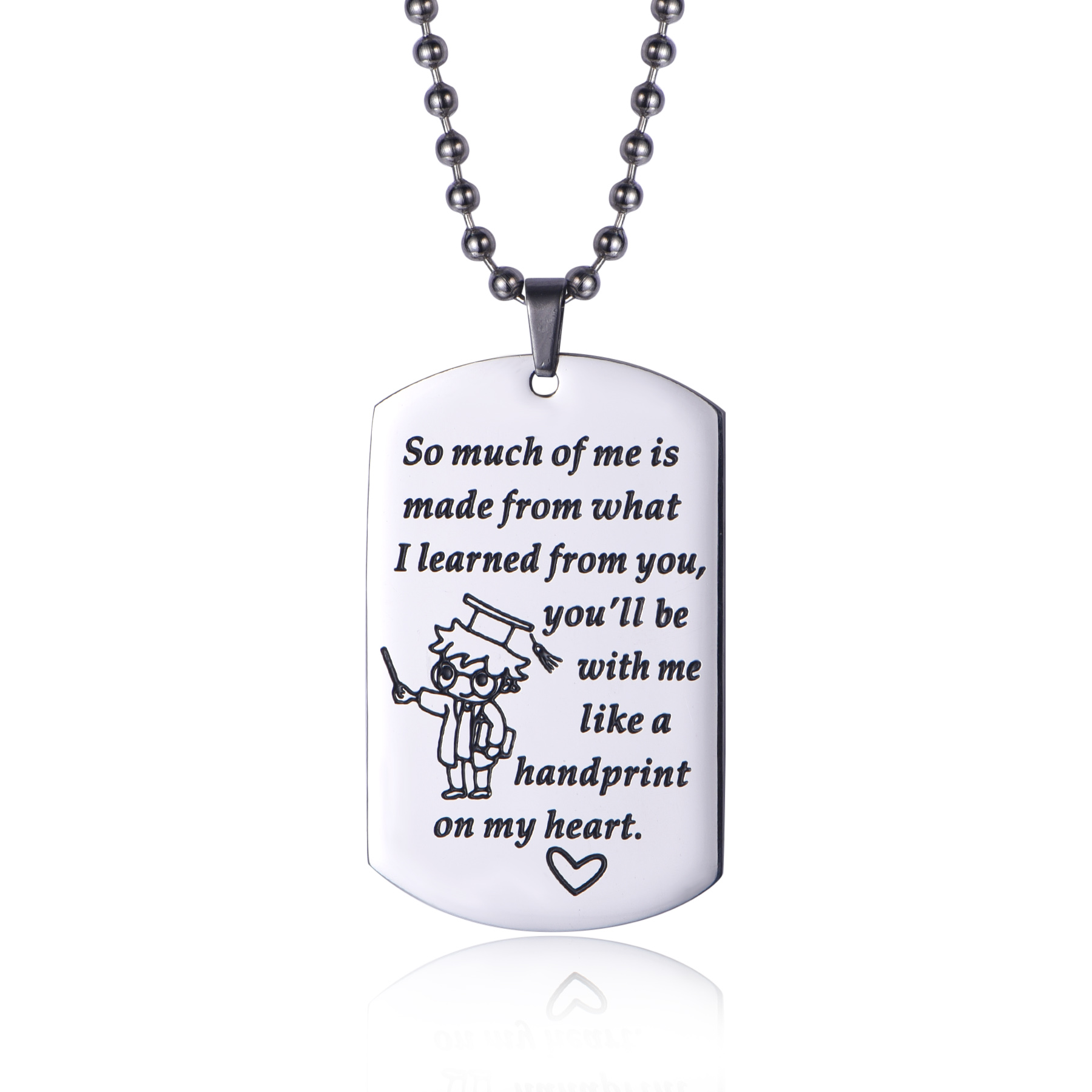 Customized Stainless Steel Dog Tag Engraved Pendant Necklace NS10-19