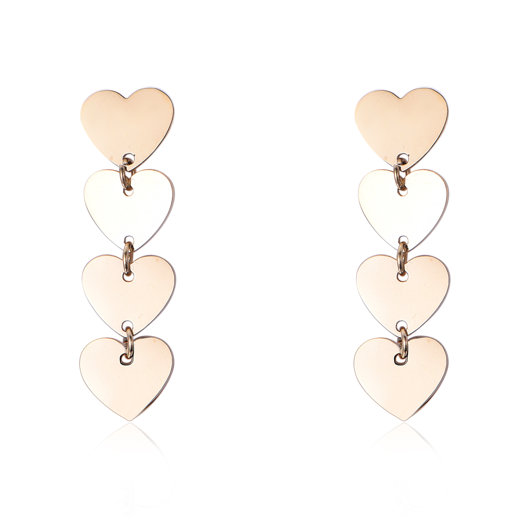 Stainless Steel Handmade Hearts Dangle Earrings EJ1-08