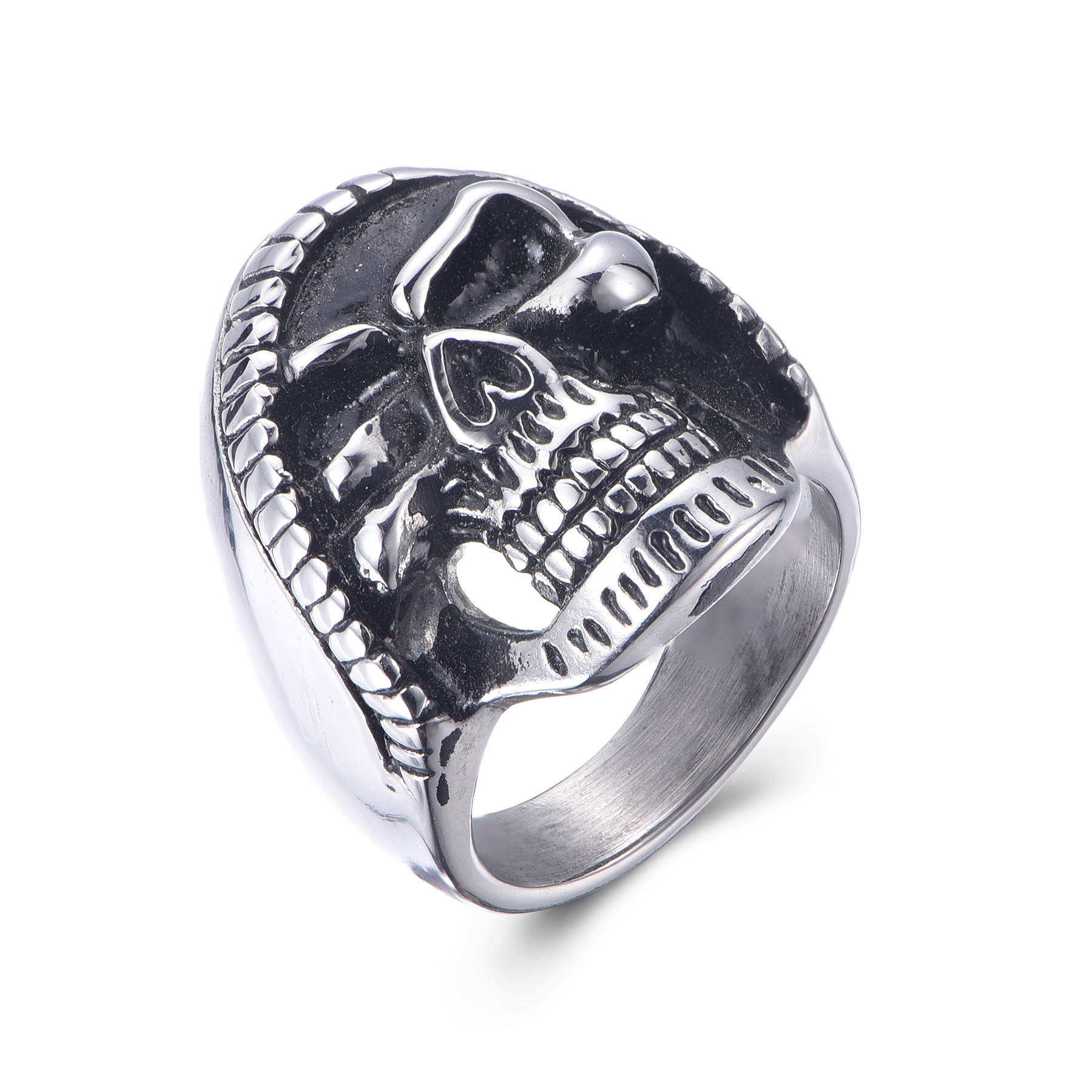 New Designed Stainless Steel Casting Hip Hop Skull Men's Ring Jewelry RS10-03