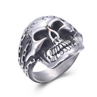 Popular Stainless Steel Cool Skull Casting Hip Hop Men's Ring Jewelry RS10-04