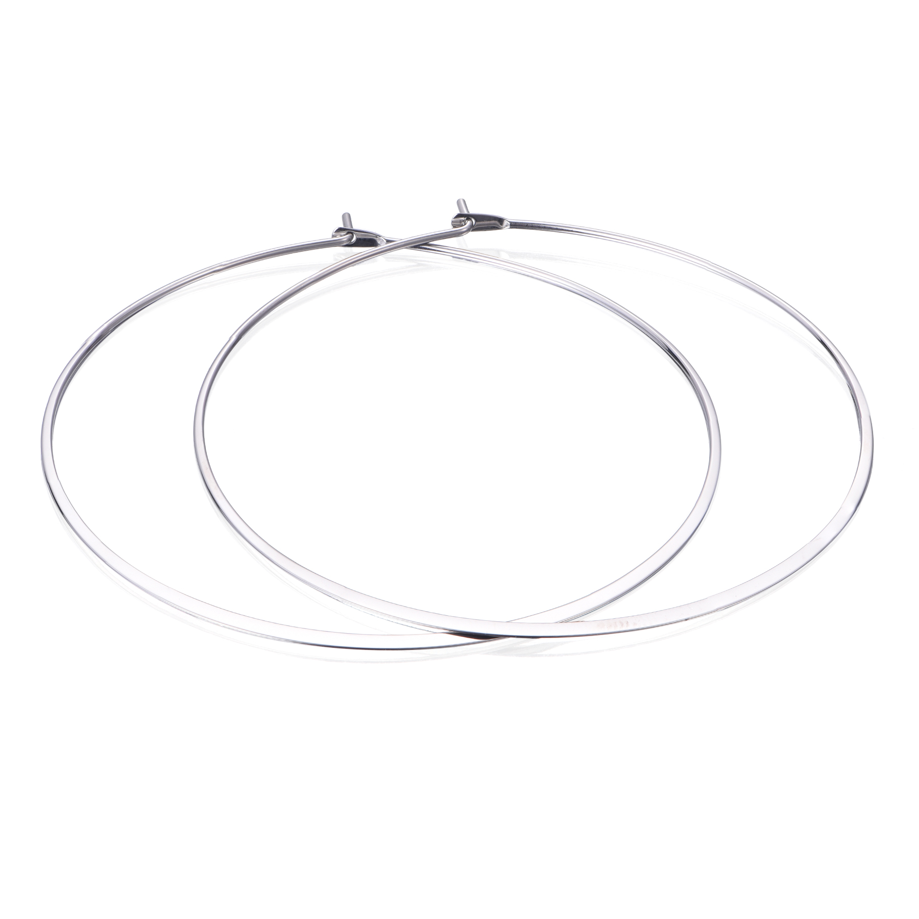 Classic Stainless Steel Shiny Custom Hoop Earrings ES10-01