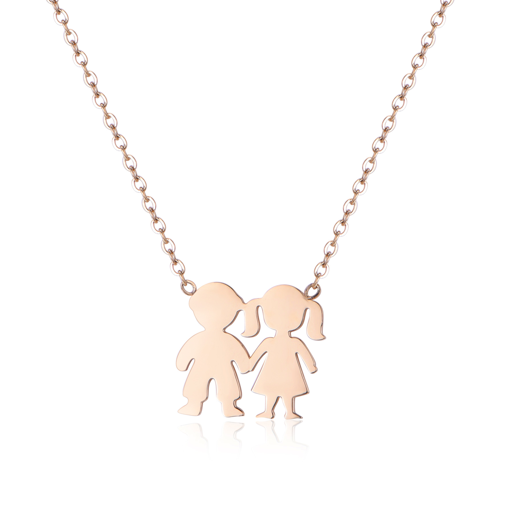 Personalized Stainless Steel Gold Children Charms Necklace NB3-39
