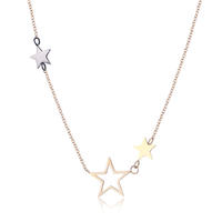 Stainless Steel Minimalist Jewelry Triple Star Necklace NB3-42