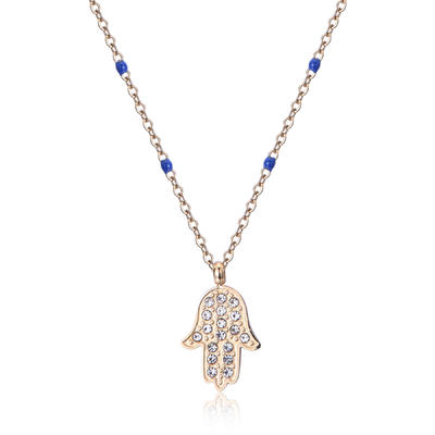 Stainless Steel Gold Plated Hamsa Hand Pendant Necklace NB3-47