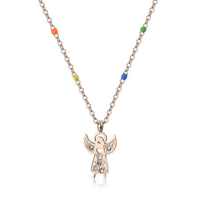 Stainless Steel Minimalist Jewelry Guardian Angel Necklace NB3-48