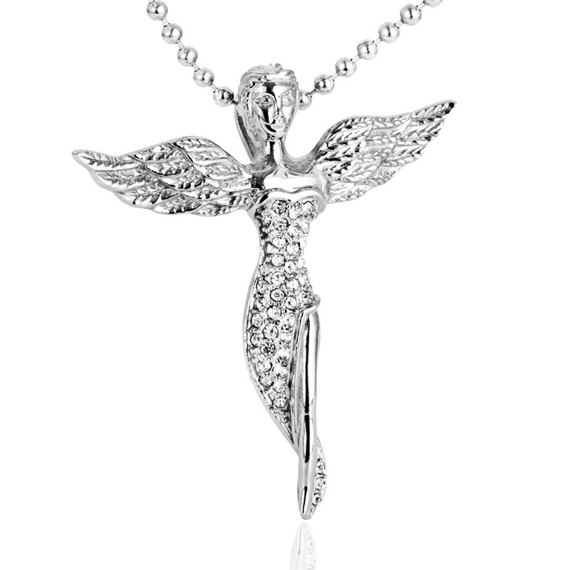 Stainless Steel Charm Fairy Angel Pendant Necklace 213870