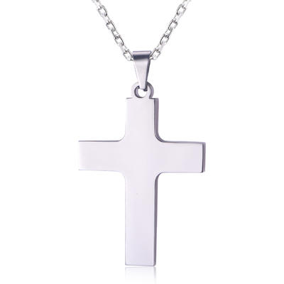 Christening Gift Stainless Steel Cross Pendant Necklace NJ-12