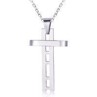 Stainless Steel Hollow Cross Pendant Necklace for Men NJ-13