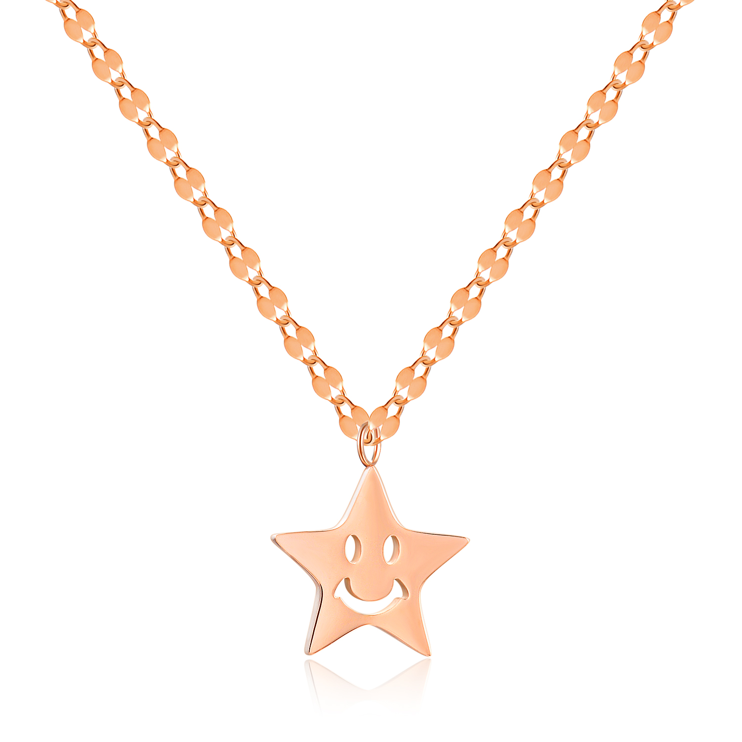 Christmas Gifts Stainless Steel Happy Star Charm Necklace GX1321